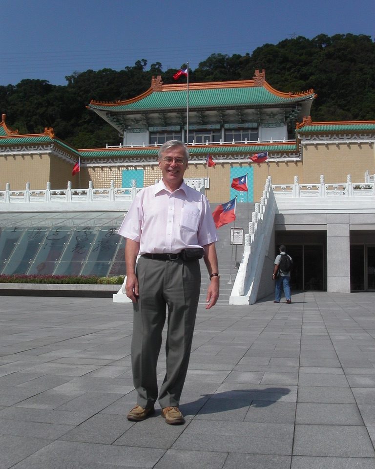 Brian Collins in front of the National Palace Museum, Taipei